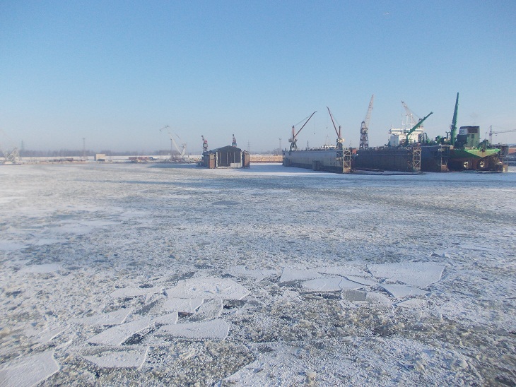 Riga Shipyard at -30 degrees 